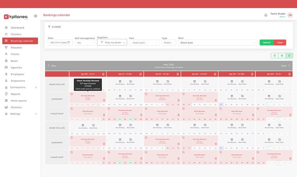 Kpitanea: Yacht rental management software